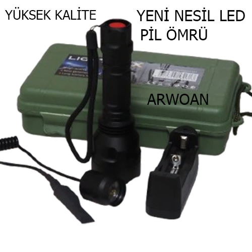 ARWOAN YENİ NESİL LEDLİ YÜKSEK KALİTELİ TÜFEK FENERİ - 5