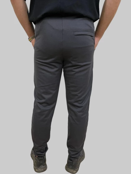 Erkek Runner Jogger Düğmeli Fermuarlı Bağcıklı Antrasit Kargo Pantolon - 5