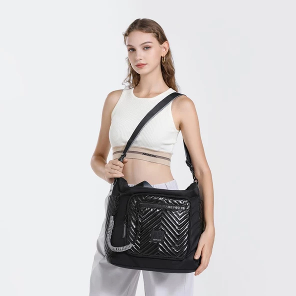Smart Bags Parlak Kumaş Çapraz Askılı Kadın Omuz Çantası 3246 - 9