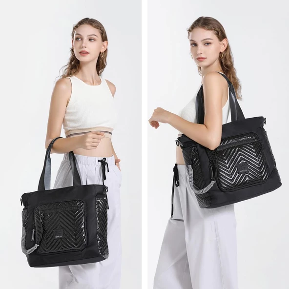 Smart Bags Parlak Kumaş Çapraz Askılı Kadın Omuz Çantası 3246 - 5