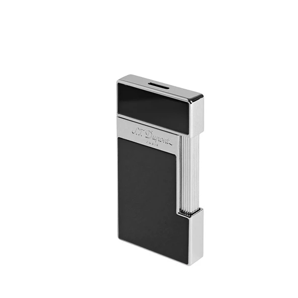 St Dupont Slimmy Chrome Shiny Black Lacquer Çakmak 28001