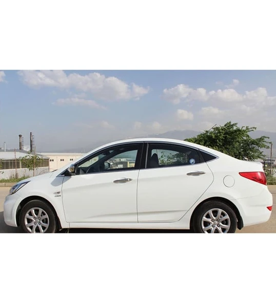 Hyundai Accent Blue Krom Cam Çerçevesi 14 Parça 2011-2018 Arası Paslanmaz Çelik - Resim 4