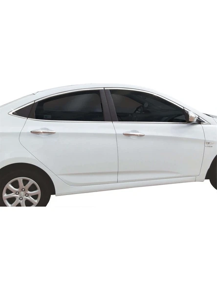 Hyundai Accent Blue Krom Cam Çerçevesi 14 Parça 2011-2018 Arası Paslanmaz Çelik - Resim 2