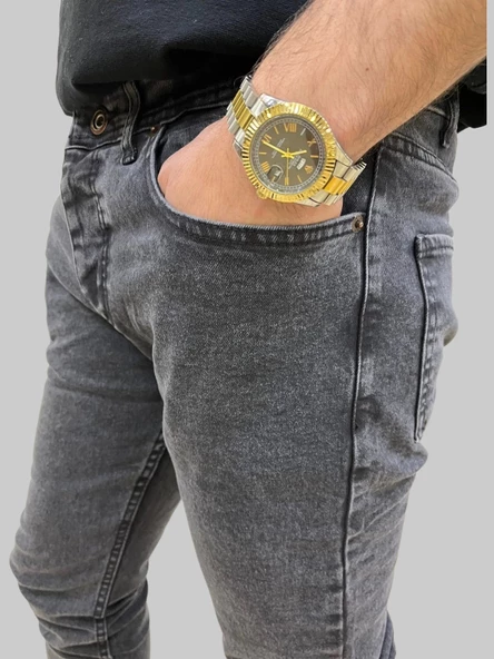 Erkek Dar Paça Grand Füme Kot Pantolon - Resim 7