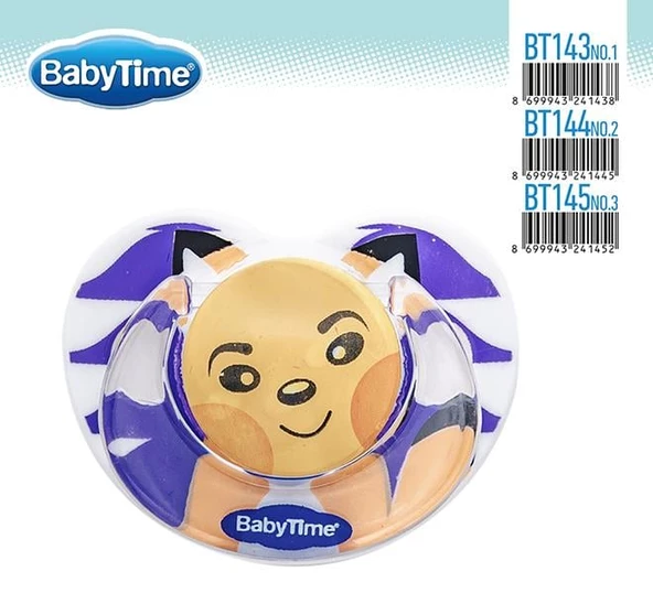 BabyTime Damaklı Desenli Mat Emzik Koruma Kapaklı 3 No. 18+ Ay