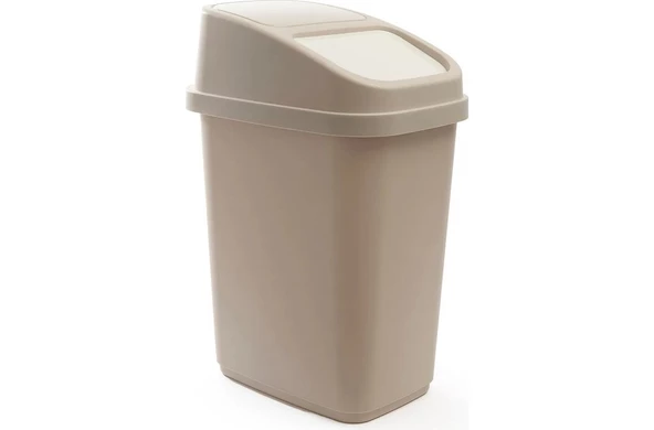 Gondol Vinto Kapaklı Çöp Kovası, Plastik 10 Lt Bej Renkli - 2