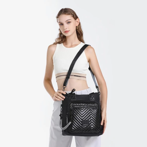 Smart Bags Parlak Kumaş Çapraz Askılı Kadın Omuz Çantası 3248 - 9
