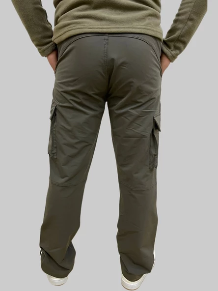 Erkek Taktik Düz Paça Paraşüt Haki Kargo Pantolon - 6