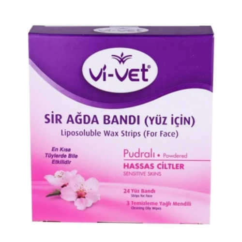 Vi-Vet Pudralı Sir Ağda Bandı Yüz İçin Hassas Ciltler 27'li