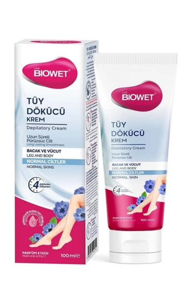 Biowet Tüy Dökücü Krem Parfüm Etkisi Bacak ve Vücut Normal Ciltler 100 ml