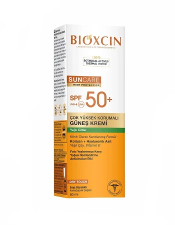 Bioxcin Sun Care Çok Yüksek Korumalı Yağlı Ciltler Için Güneş Kremi Spf 50 50 ml - Kolajen Dry Touch