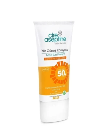 Cire Aseptine Yüz Güneş Koruyucu Spf 50 Karma Ve Yağlı Cilt 50 ml