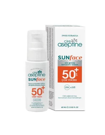 Cire Aseptine Sun Face Spf50+ Yüz Güneş Koruyucu Losyon 60 Ml