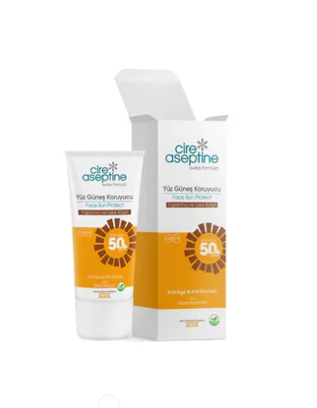 Cire Aseptine Yüz Güneş Koruyucu Krem Yaşlanma ve Leke karşıtı 50 SPF 50 ml