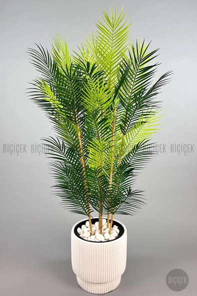 BİÇİÇEK YAPAY AREKA PALMİYESİ 6 GÖVDE GALA SAKSIDA YOĞUN YAPRAKLI - 8