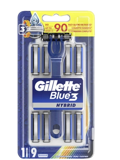 Gillette Blue 3 Tıraş Makinesi Hybrid 1 + 9 Yedek Bıçak