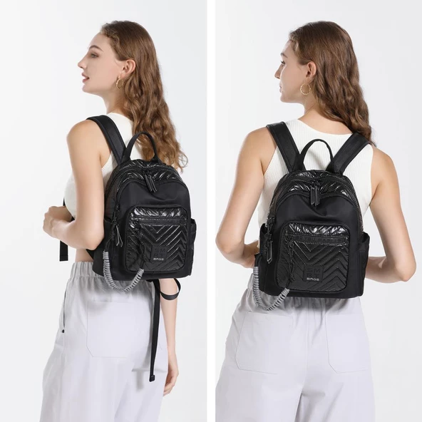 Smart Bags Parlak Kumaş Küçük Boy Askılı Kadın Sırt Çantası 3252 - 5