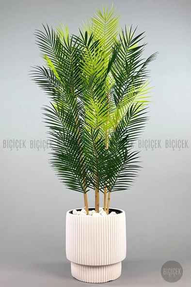 BİÇİÇEK YAPAY AREKA PALMİYESİ 6 GÖVDE GALA SAKSIDA YOĞUN YAPRAKLI