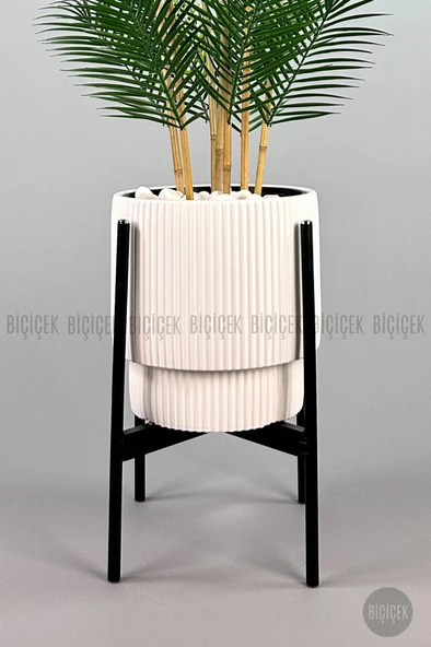 BİÇİÇEK YAPAY AREKA PALMİYESİ 6 GÖVDE GALA SAKSIDA YOĞUN YAPRAKLI - 10