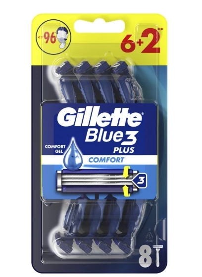 Gillette Blue 3 Tıraş Bıçağı 6 + 2 Blister Comfort