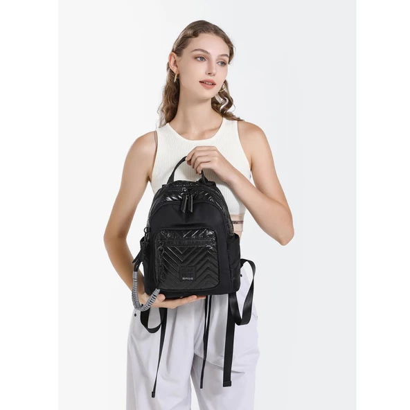 Smart Bags Parlak Kumaş Küçük Boy Askılı Kadın Sırt Çantası 3252 - 9