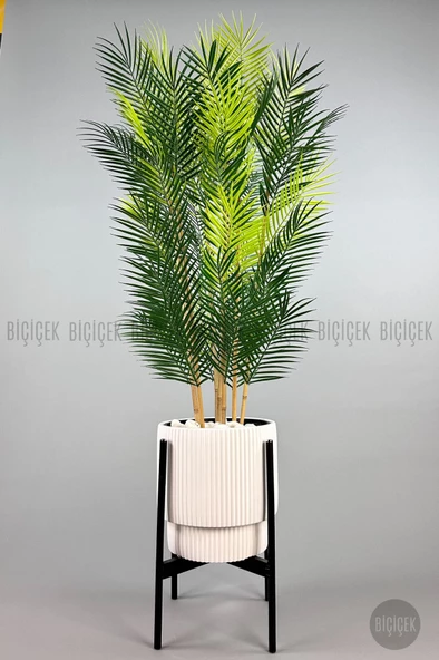 BİÇİÇEK YAPAY AREKA PALMİYESİ 6 GÖVDE GALA SAKSIDA YOĞUN YAPRAKLI - 9