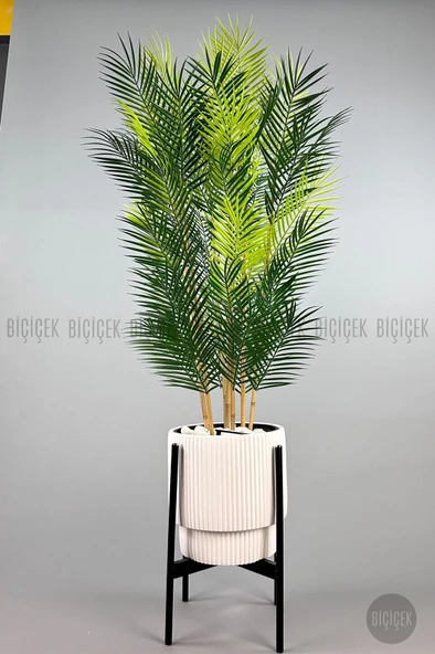 BİÇİÇEK YAPAY AREKA PALMİYESİ 6 GÖVDE GALA SAKSIDA YOĞUN YAPRAKLI - 11
