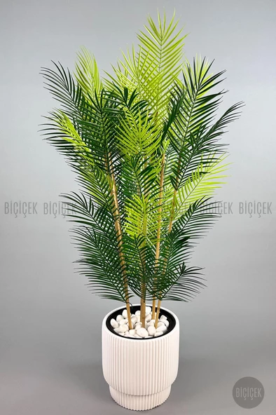 BİÇİÇEK YAPAY AREKA PALMİYESİ 6 GÖVDE GALA SAKSIDA YOĞUN YAPRAKLI - 3