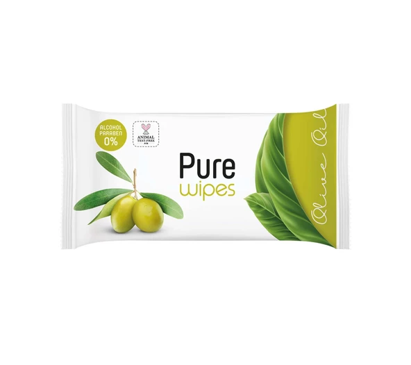 Pure Wipes Islak Bebek Havlusu Zeytin 50'li