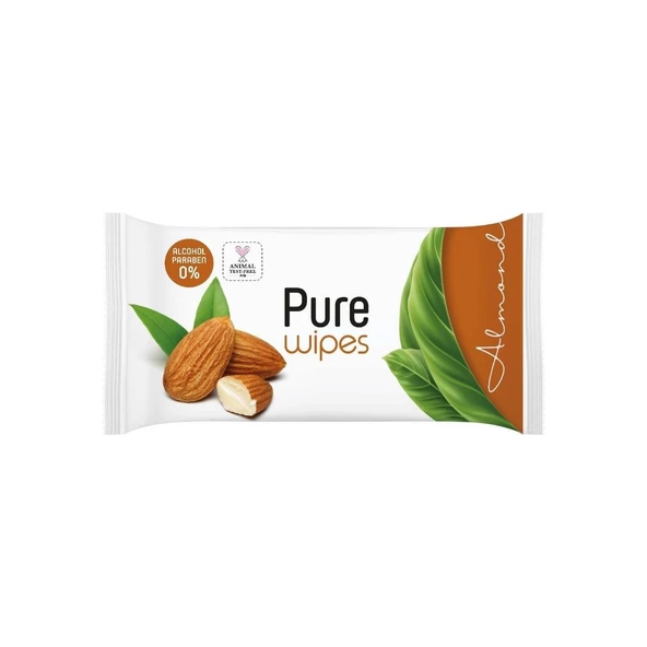 Pure Wipes Islak Bebek Havlusu Badem 50'li