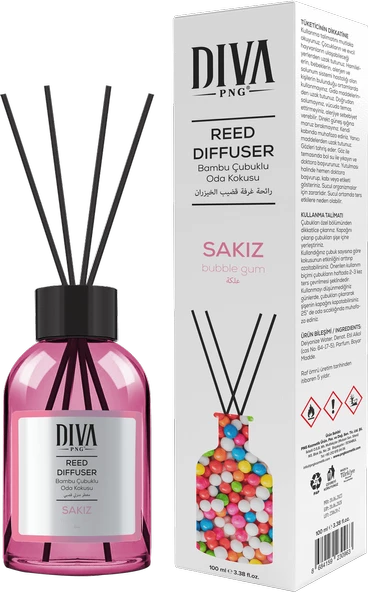 Diva PNG Sakız Oda Kokusu Bambu Çubuklu 100 ml