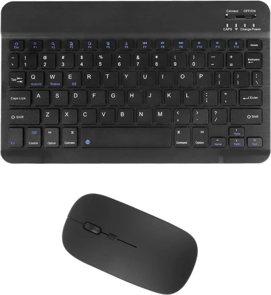 Techstorm Winpad P04 10.1" Uyumlu Kablosuz Bluetooth Şarj Edilebilir Klavye Mouse Seti - Siyah