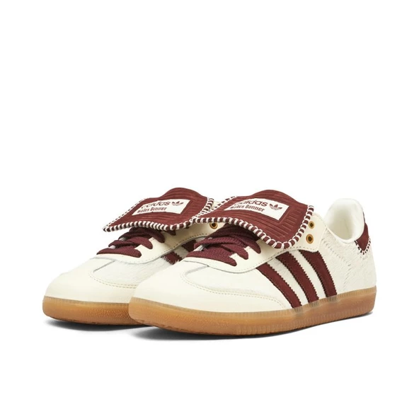 Adidas Samba x Wales Bonner White Burgundy Spor Ayakkabı - Resim 6