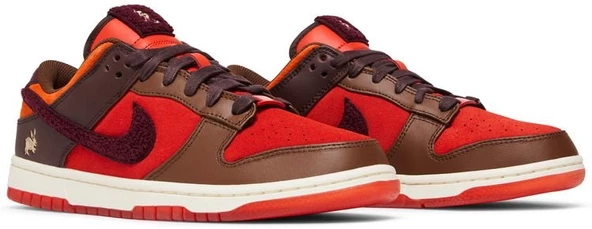 Nike Dunk Low Retro PRM Year of the Rabbit Brown Orange Kadın Spor Ayakkabı - Resim 8