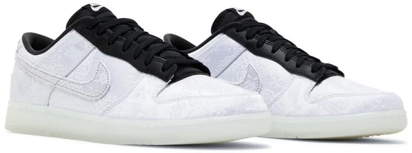 Nike Dunk Low x CLOT x Fragment Black White Spor Ayakkabı - Resim 8