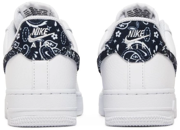 Nike Air Force 1 Low 07 Essential White Black Paisley Spor Ayakkabı - Resim 6