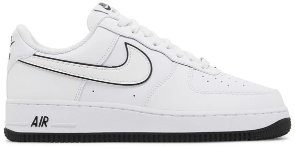Nike Air Force 1 '07 Low White Black Outline Swoosh Spor Ayakkabı