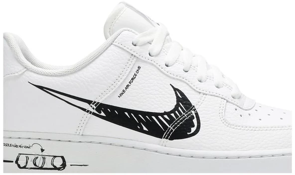 Nike Air Force 1 Low Sketch White Spor Ayakkabı - Resim 2