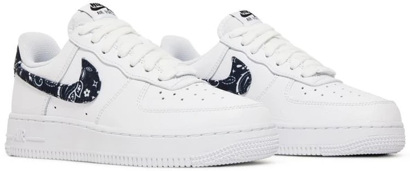Nike Air Force 1 Low 07 Essential White Black Paisley Spor Ayakkabı - Resim 8