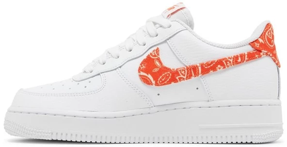 Nike Air Force 1 Low 07 Essential White Rush Orange Paisley Spor Ayakkabı - Resim 3