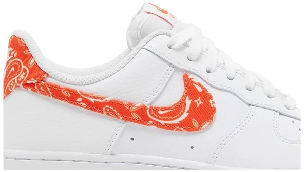 Nike Air Force 1 Low 07 Essential White Rush Orange Paisley Spor Ayakkabı - Resim 2