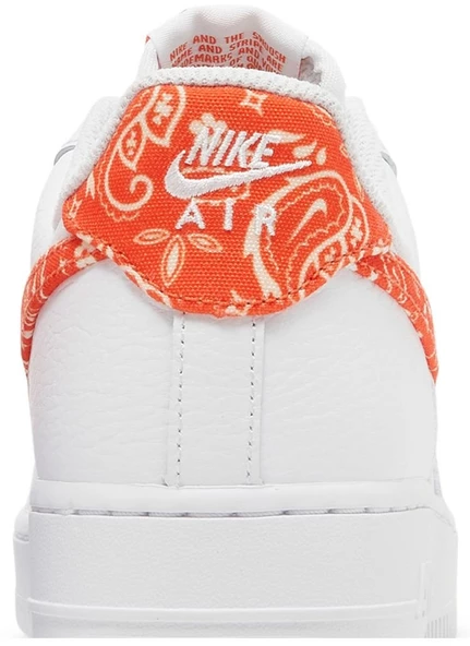 Nike Air Force 1 Low 07 Essential White Rush Orange Paisley Spor Ayakkabı - Resim 7