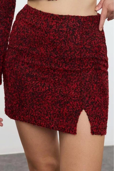 Kadın Moda Stil Regular Astarsız Dokuma Tüvit Kumaş Mini Boy Dokuma Etek - 4