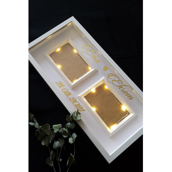 23x50 cm 2 Fotoğraflı Verda Anı Çerçevesi - 2