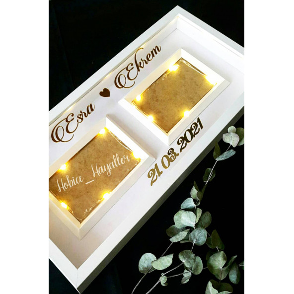 23x50 cm 2 Fotoğraflı Verda Anı Çerçevesi - 3