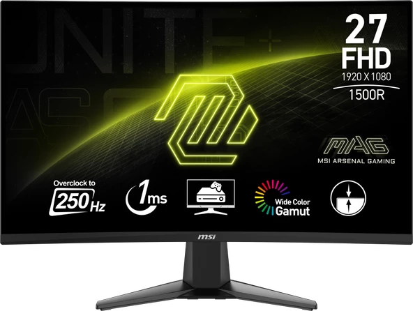 MSI 27 MAG 27C6X 1920x1080 (FHD) 16:9 CURVE 1500R VA 250HZ(OC) 1MS ADAPTIVE-SYNC GAMING MONITOR