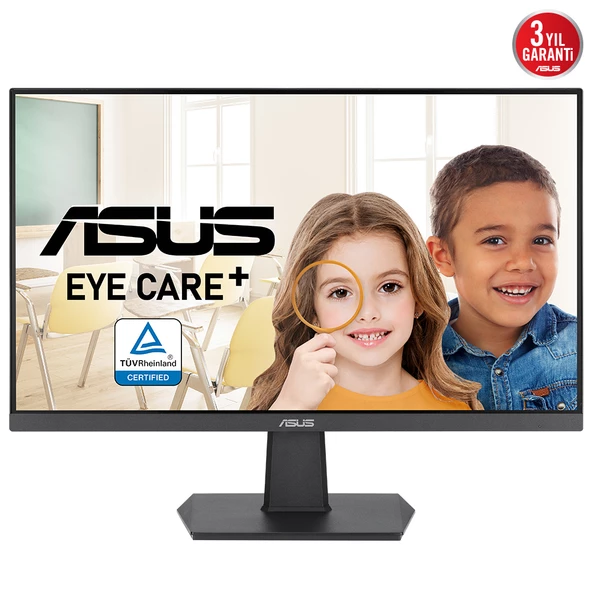 ASUS VA24EHF 23.8 IPS FREESYNC 1920x1080 1MS 100HZ HDMI VESA 3YIL EYECARE FLICKER-FREE CERCEVESIZ DUSUK MAVI ISIK Monitör - 4