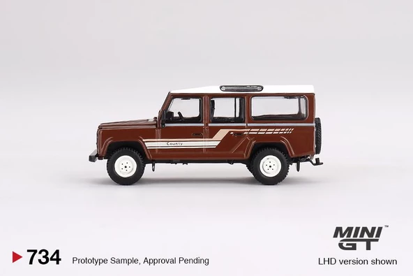 Mini GT Land Rover Defender 110 1985 County Station Wagon Russet Brown 734 - Resim 4