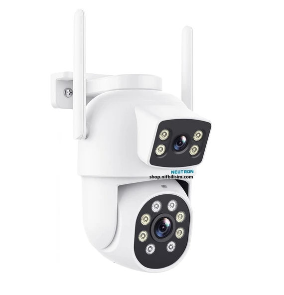 Neutron NTL-PT-13W-DBW2 2mp Çift Kameralı 2mp HD Wi-Fi Ve SD Kart PAN/TİLT Dış Mekan IP Kamera - 1