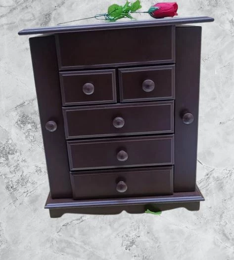 Hobi ADN MODEL 90523 9Çekmeceli Şifonyer Makyaj Takım Kutu Ceviz Rengi El Yapımı - 2